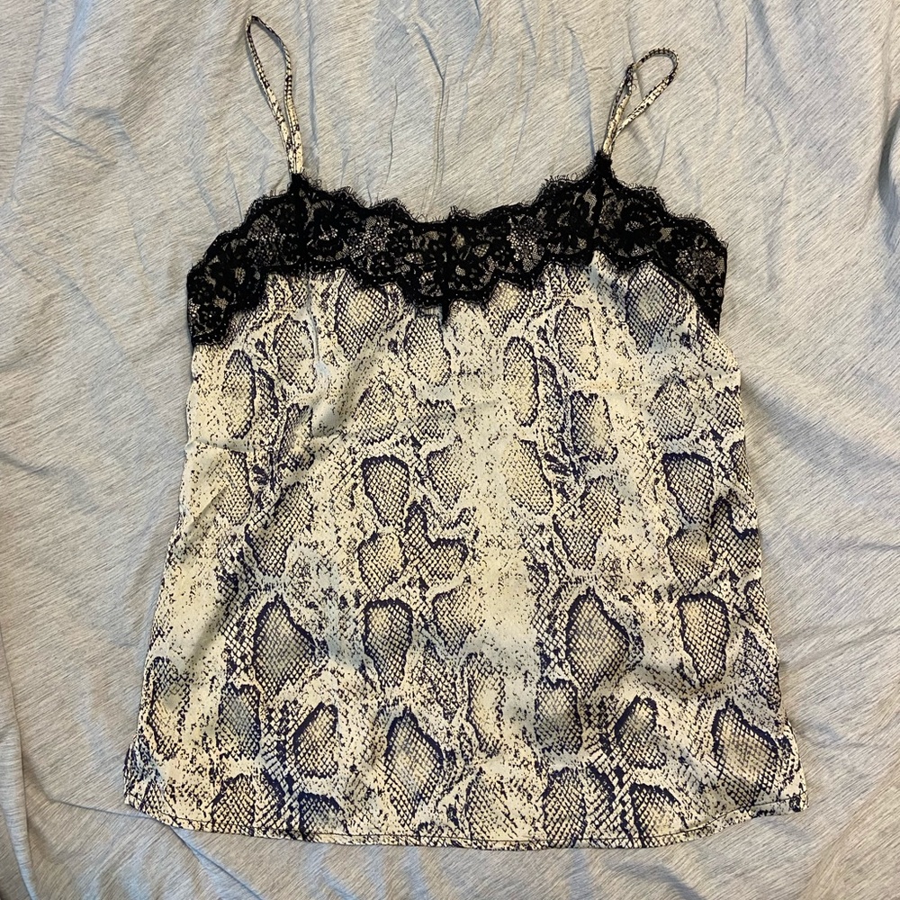 Snake skin spaghetti strap tank top